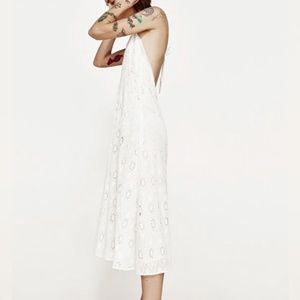 ZARA - WHITE HALTER NECK DRESS